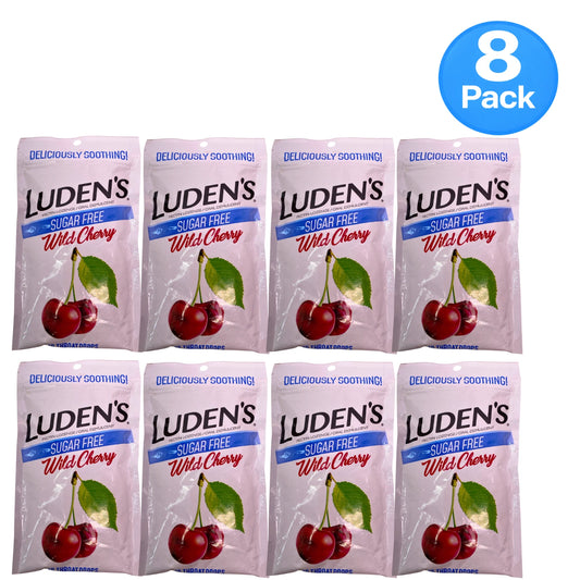 Luden's Sugar Free Wild Cherry Throat Drops 25 Count 8 Pack New Exp 07/2027