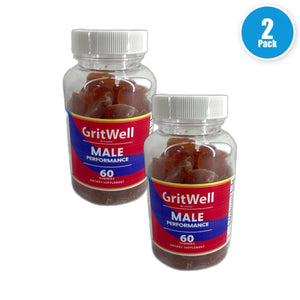 GritWell Male Gummies Advanced Men Performance 120 Total Exp 11/26 Pack of 2 New