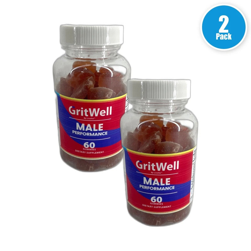GritWell Male Gummies Advanced Men Performance 120 Total Exp 11/26 Pack of 2 New