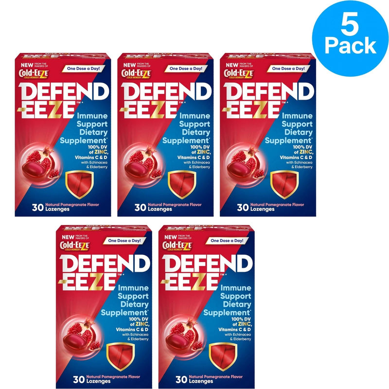 Cold-EEZE Defend-EEZE pomegranate immune support lozenges 5 pack box