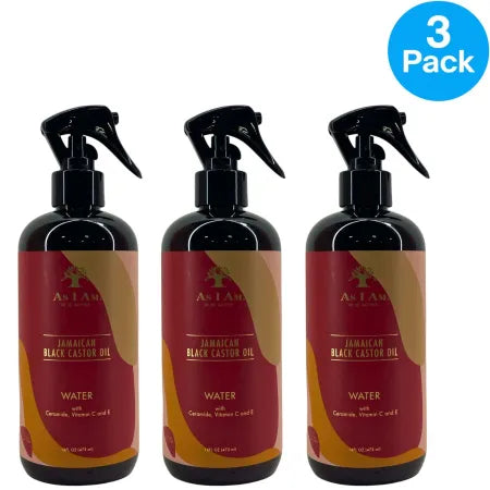 As I Am Jamaican Black Castor Oil Water 16oz (3 Pack) New