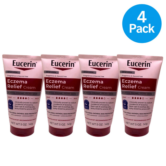 Eucerin Eczema Relief Cream Fragrance Free 5 oz 4 Pack New