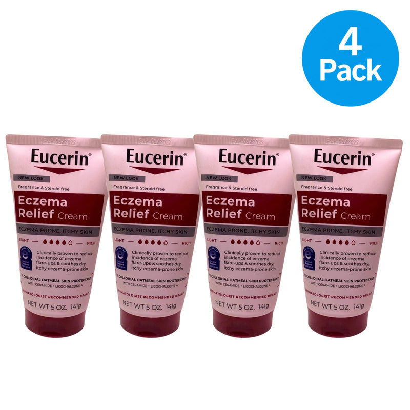 Eucerin Eczema Relief Cream Fragrance Free 5 oz 4 Pack New