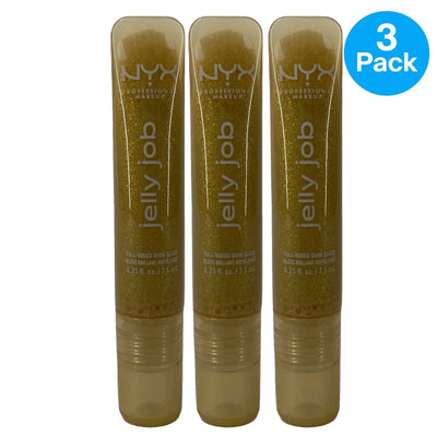 NYX Jelly Gloss Glow Job 03 Full-Bodied Shine Gloss 3 Pack New