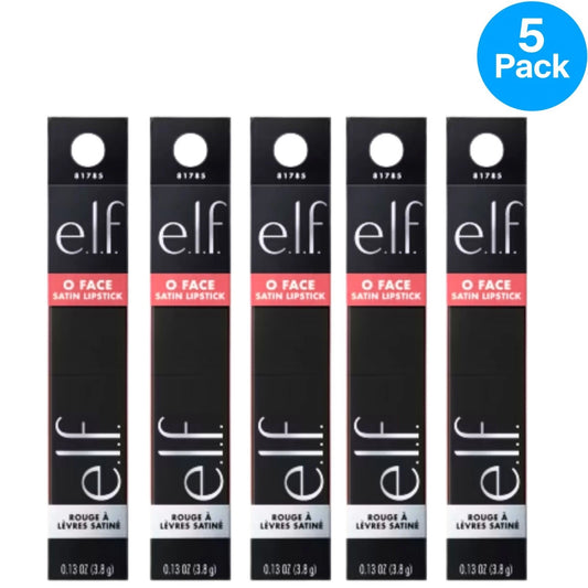 e.l.f. O Face Satin Lipstick Dirty Talk 0.13 oz 5 Pack New