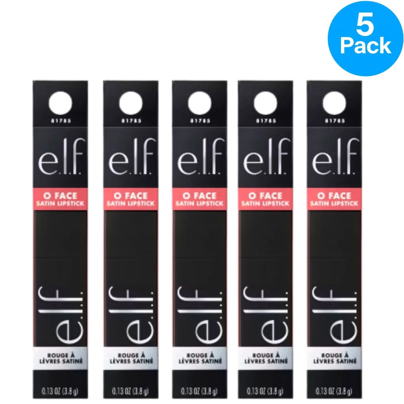 e.l.f. O Face Satin Lipstick Dirty Talk 0.13 oz 5 Pack New