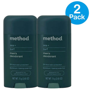 method men's deodorant sea + surf aluminum free 2.65 OZ 2 Pack New