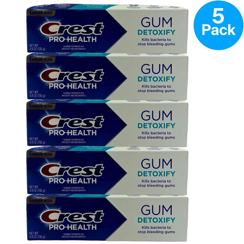 Crest Pro-Health Gum Detoxify Fluoride Toothpaste Large Size 4.8 oz (5 Pack)