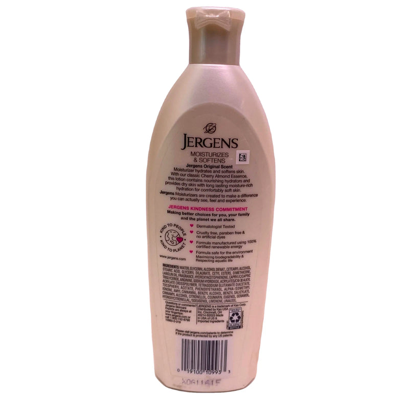 Jergens Original Scent Dry Skin Moisturizer Body Lotion Cherry Almond 10 oz 6 Pa