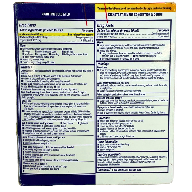 Mucinex Fast-Max Kickstart Severe Congestion & Nighttime Cold & Flu Liquid 6 Fl