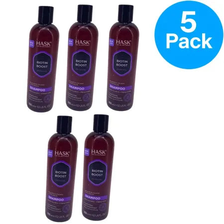 HASK Biotin Boost Thickening Shampoo with Collagen & Coffee 12 fl oz 5 Pack