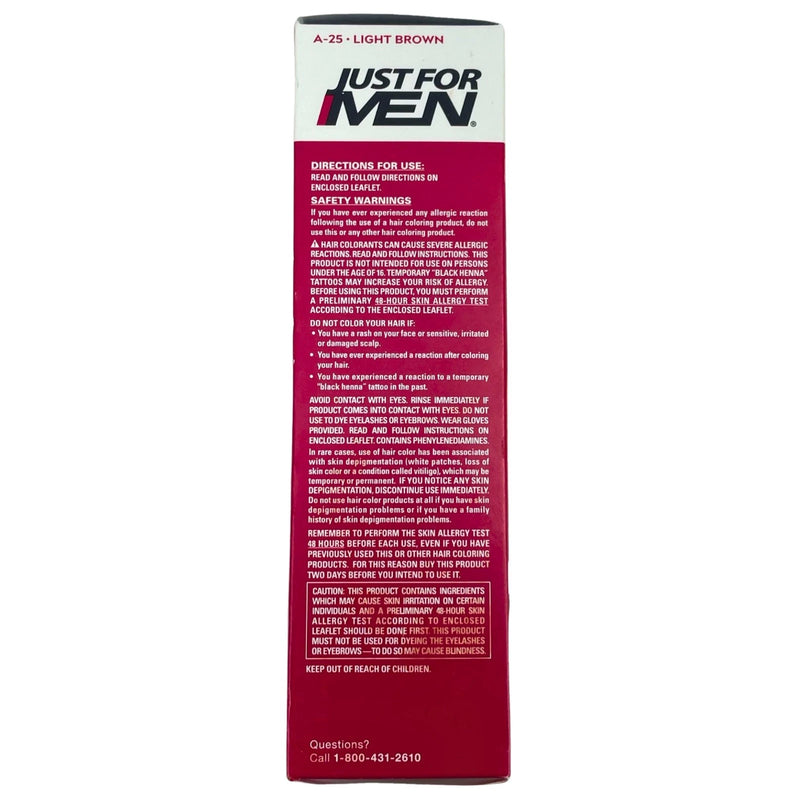 Just For Men Easy Comb-In Color Haircolor Light Brown A-25 Targeted Gray Coverag