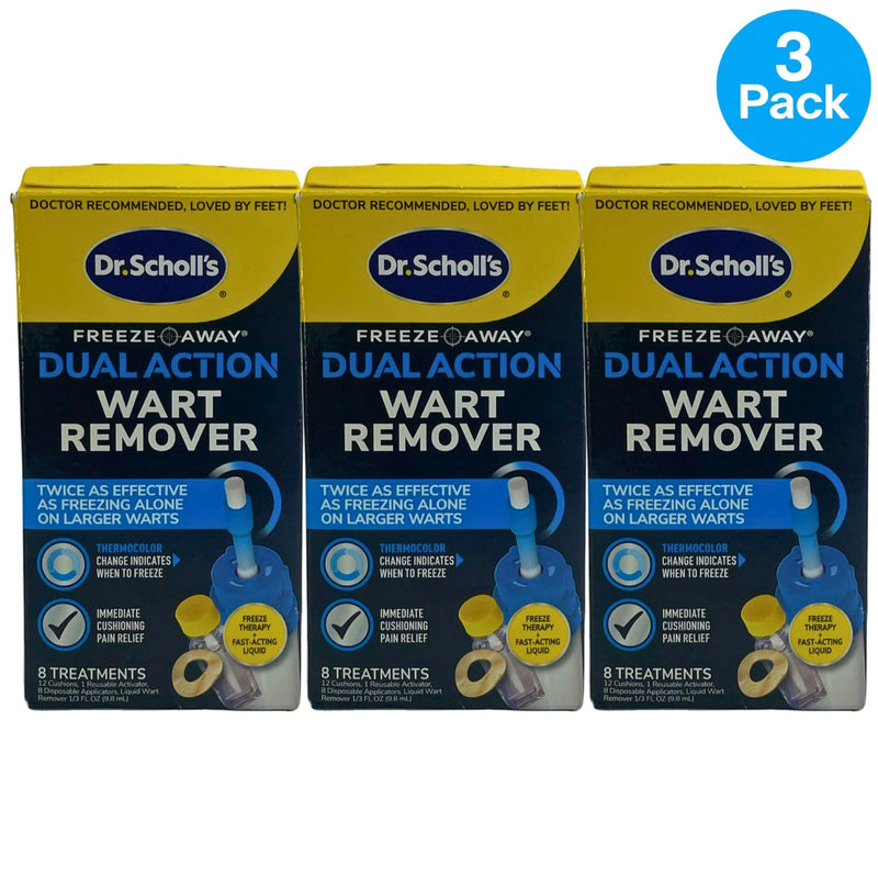 Dr. Scholl's Freeze Away Dual Action Wart Remover 0.33 oz (3 Pack) Exp 12/2027