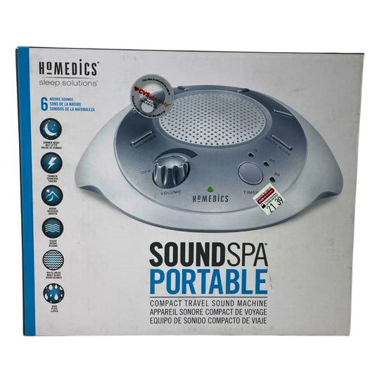 HoMedics SoundSpa Portable White Noise Sound Machine 6 Sounds Timer New
