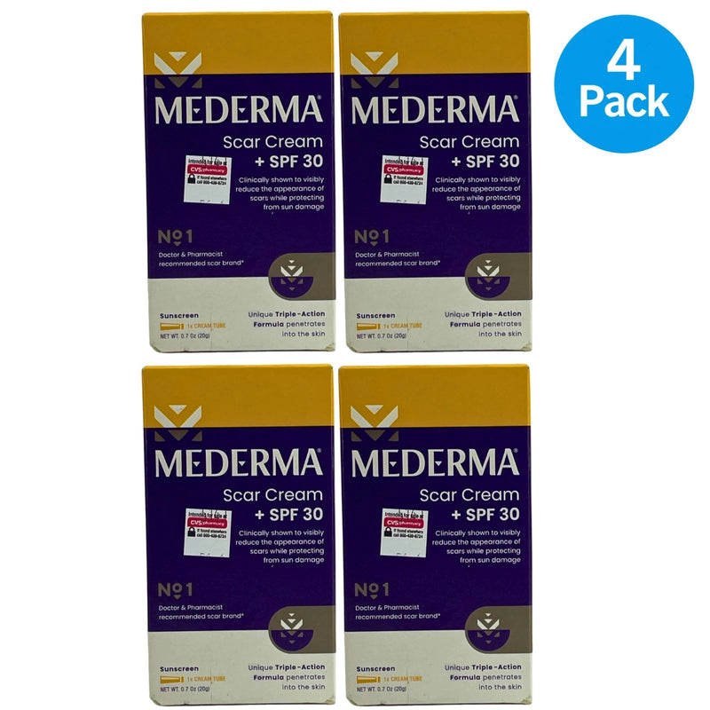 Mederma Scar Cream SPF 30 Sunscreen Protection 0.7 OZ 4 Pack New Exp 12/2027