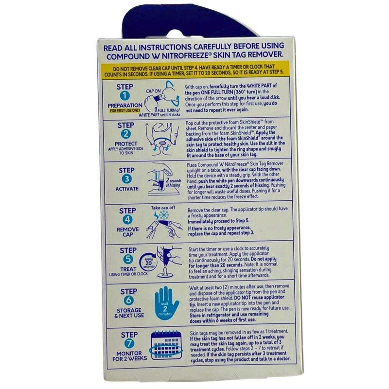 Compound W NitroFreeze Skin Tag Remover Freeze Pen Kit 4 Tips 1 Pack Exp 07/2028