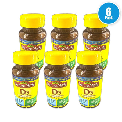 Nature Made Vitamin D3 Softgels 360 Total Exp 02/27 Pack of 6 New