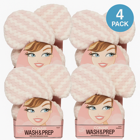 Conair Wash & Prep Spa Headwrap Pink 4 Pack New
