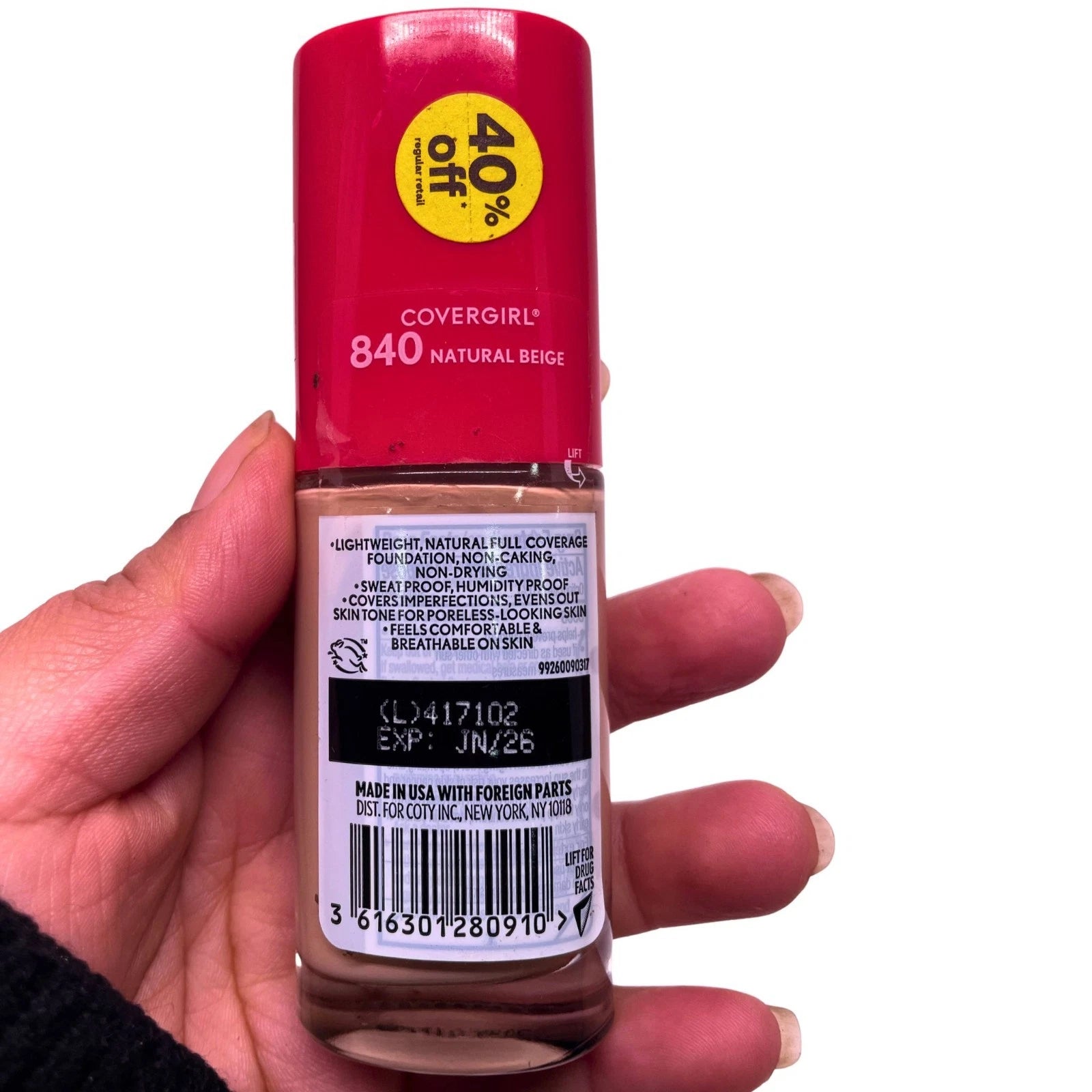 CoverGirl Outlast 840 Natural Beige SPF18 1oz 2 Pack New Exp:06/2026 3