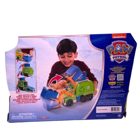 Paw Patrol Crush N Roll Recycling Truck Rocky Vehicle Toy New