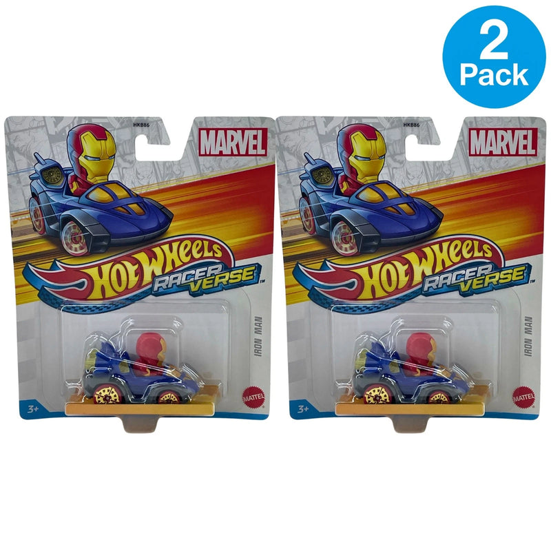 Hot Wheels RacerVerse Marvel Iron Man Die-Cast Vehicle 1:64 Scale 2 Pack New