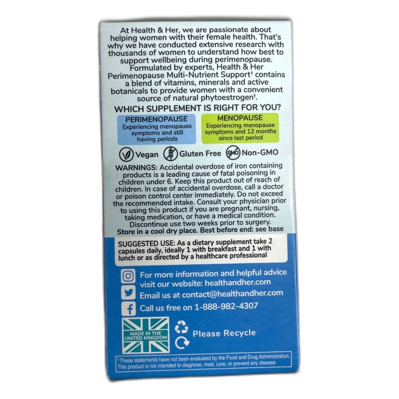 Health and Her Perimenopause Capsules 180 Total Exp 02/27 Pack of 3 New