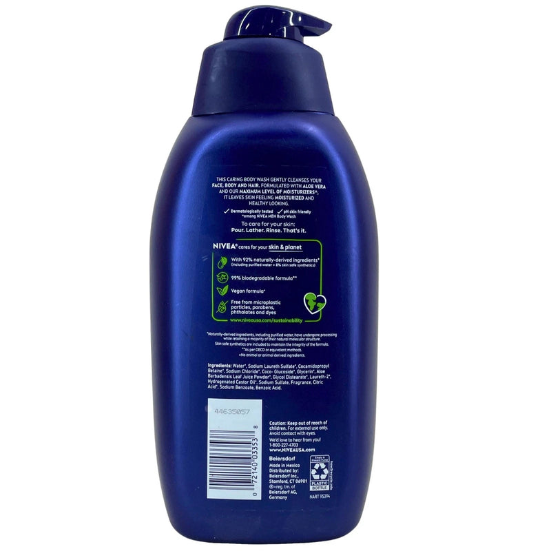 Nivea Men Maximum Hydration Body Wash 30 Oz 3 Pack New
