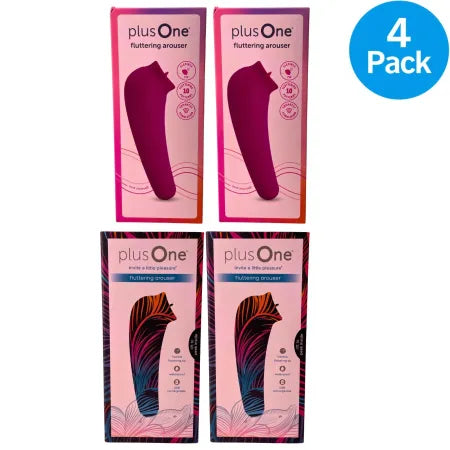 plusOne Fluttering Arouser Waterproof USB Rechargeable 4 Pack Set