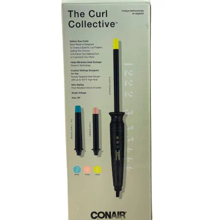 Conair The Curl Collective 3-in-1 Ceramic Curling Wand Interchangeable 2 Pk New