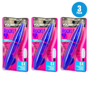 Maybelline Volum' Express The Rocket Mascara 411 VERY BLACK Pack of 3 New