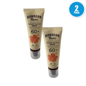 Hawaiian Tropic Sheer Touch Face Sunscreen Lotion SPF 60 Exp 02/28 Pack of 2 New