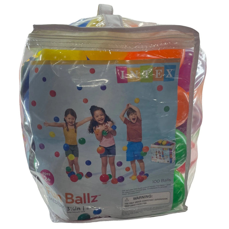 Intex Fun Ballz Medium 3.125 in Multicolor 100 Balls 1 Pack New