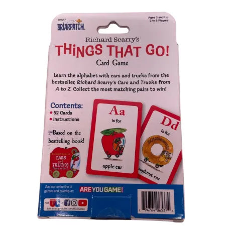 Briarpatch Richard Scarry's Things That Go! Card Game 3 Pack New
