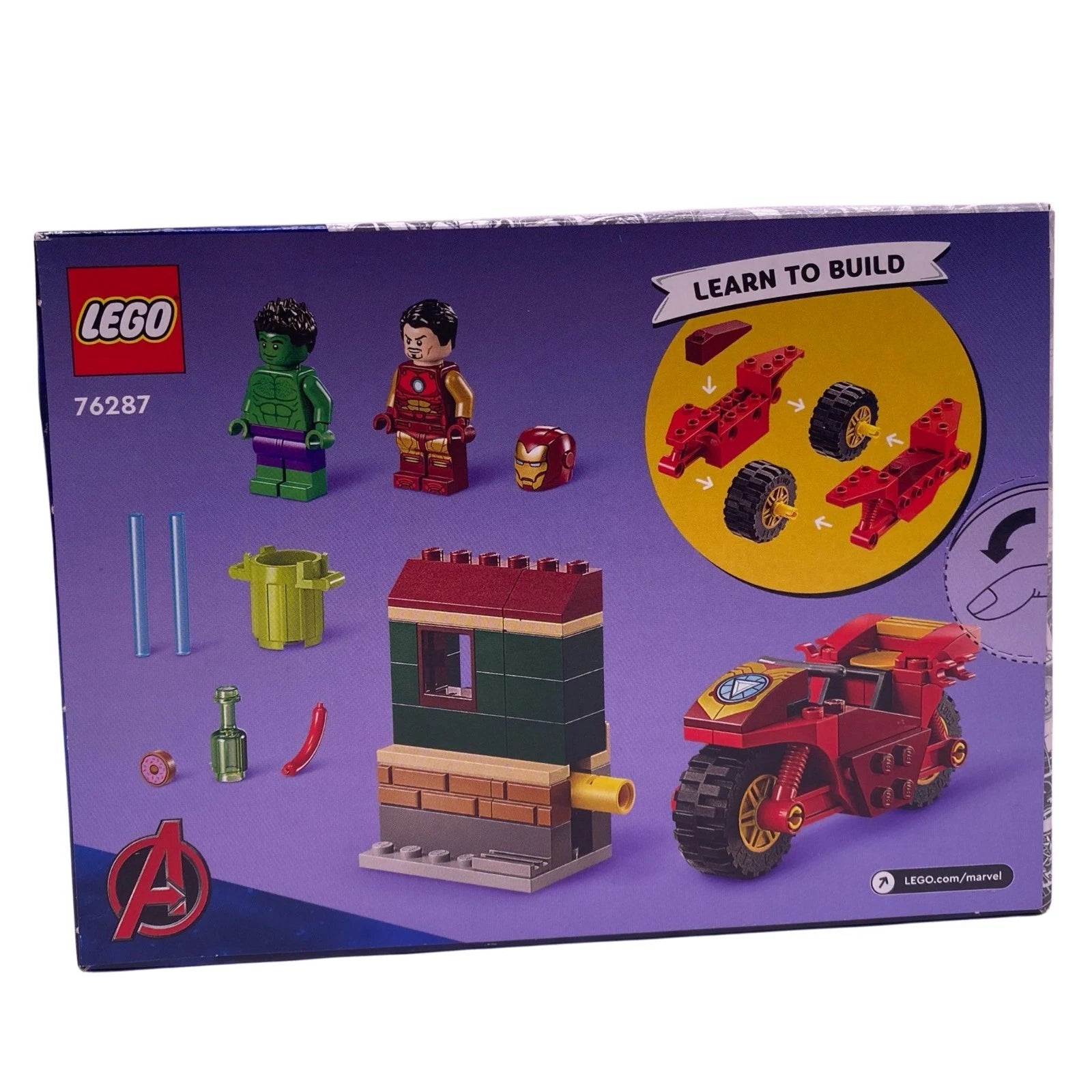 LEGO Marvel Iron Man with Bike and Hulk 76287 2 Pack New