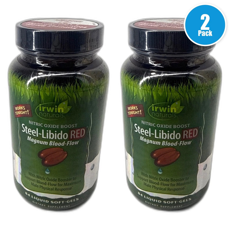 Irwin Naturals Steel-Libido Red Male Enhancement 84 Exp 05/27 Pack of 2 New
