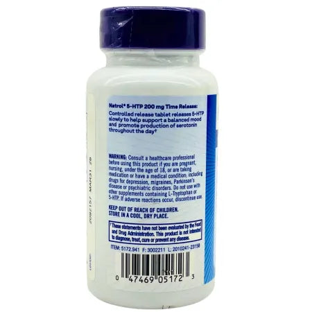 Natrol 5-HTP 200mg 30 Tablets 1 Pack New Sealed EXP 04/2026 3