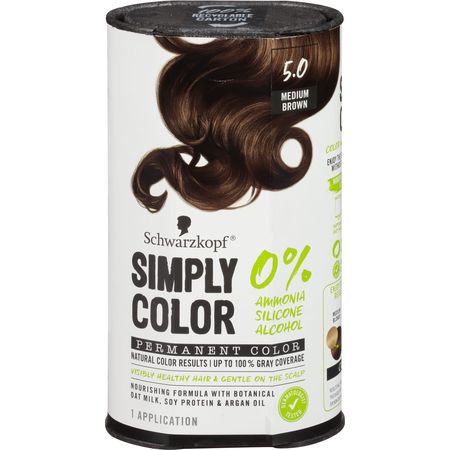 Schwarzkopf Simply Color Healthy-Looking Permanent Hair Color, Medium Brown 5.0