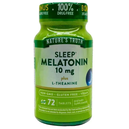Nature’s Truth Melatonin 10 mg + L-Theanine 72 Tablets – EXP: 04/2027 – New 1
