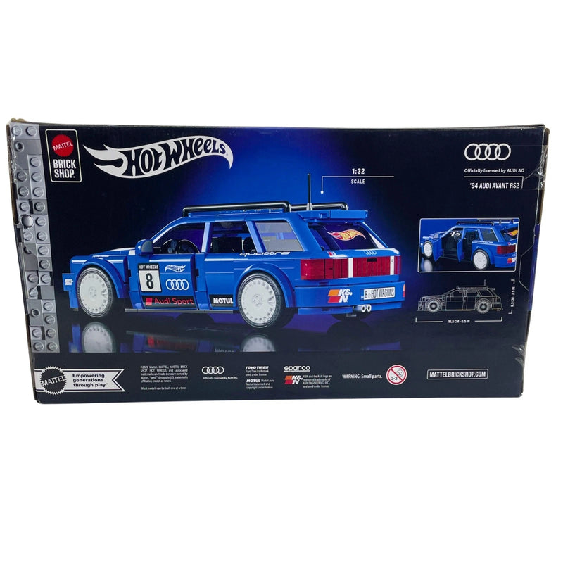 Hot Wheels Mattel Brick Shop 94 Audi Avant RS2 Building Set 1:32 Scale 1 Pack