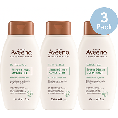Aveeno Plant Protein Conditioner 12 oz – Pack of 3 Strength & Repair Care NEW