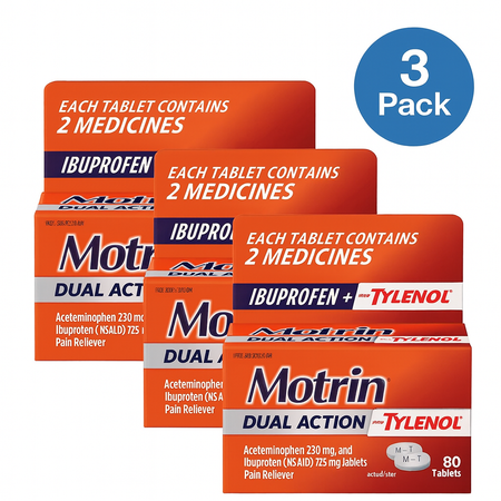 Motrin Dual Action with Tylenol 80 Tablets 3 Pack New EXP: 10/2025 1