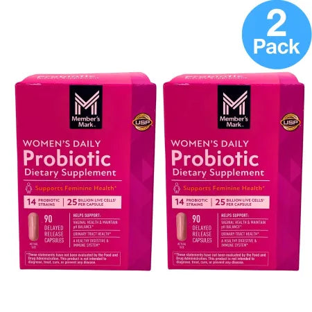 Member's Mark Women's Daily Probiotic 90 Capsules 2 Pack bottle