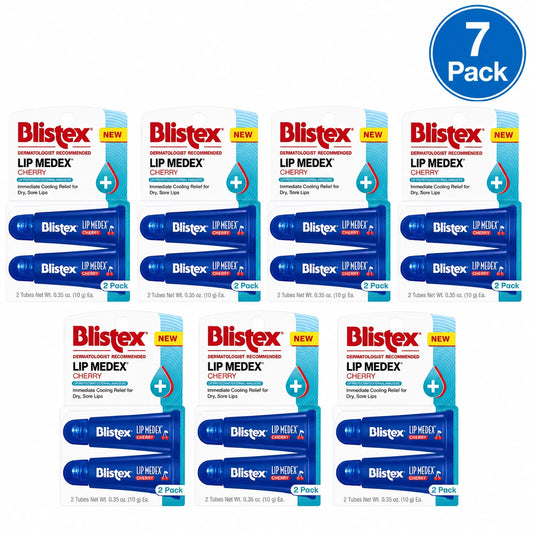 Blistex Lip Medex Cherry Lip Protectant 0.35 oz 7 Pack New Exp: 08/26