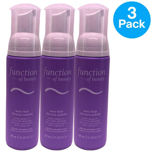 Function of Beauty Wavy Hair Zero Gravity Styling Mousse 7oz 3 Pack New