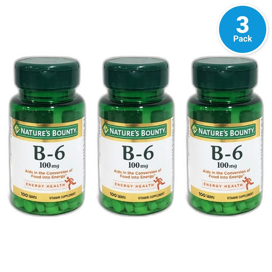 Nature's Bounty Vitamin B6 100mg Energy Metabolism Exp 11/27 Pack of 3 New