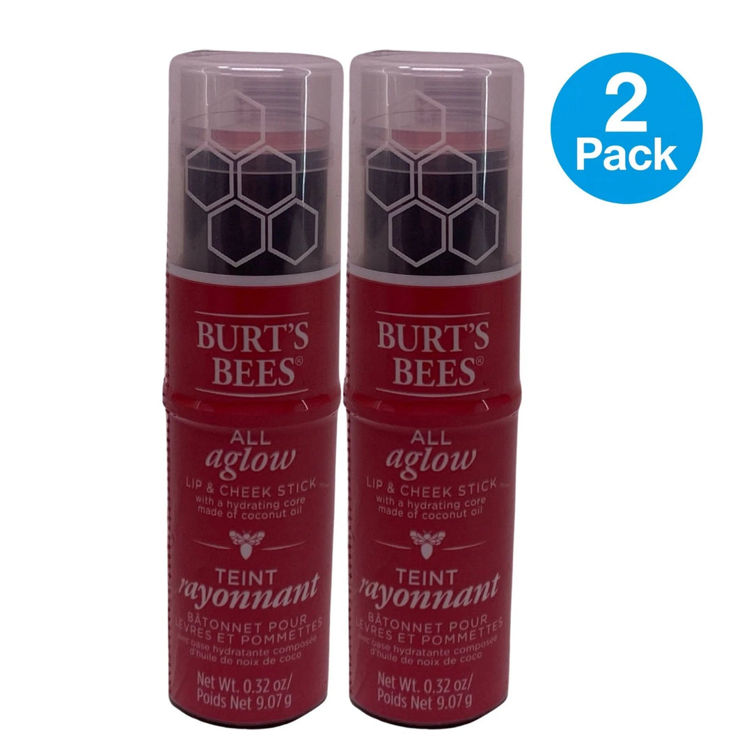 Burt's Bees All Aglow Lip & Cheek Stick Blush Bay 2 Pack