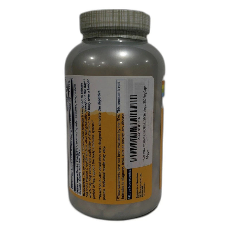 Solaray Vitamin Bioflavonoid Concentrate 1000mg Immune Support 250 Exp 08/29 New
