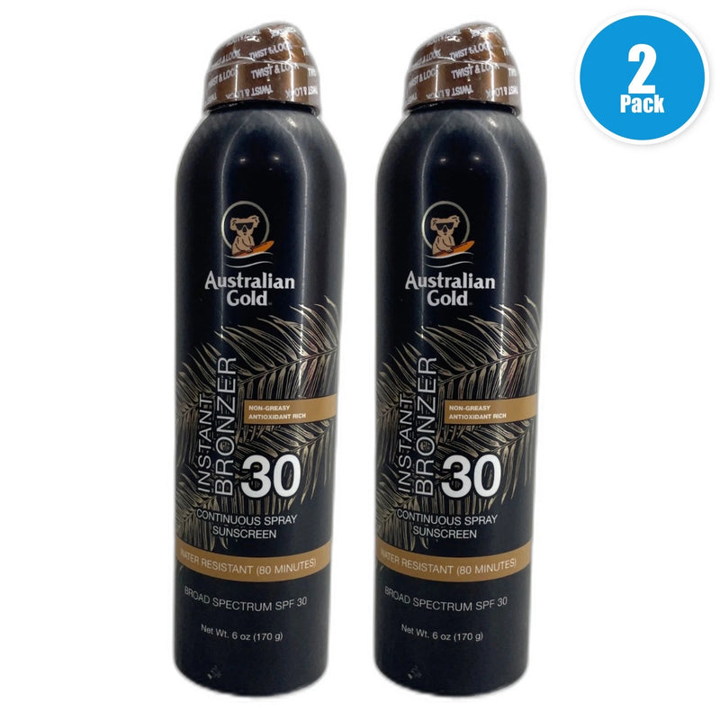 Australian Gold Continuous Spray Sunscreen Instant Exp 07/27 Pack of 2 New