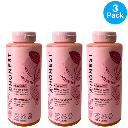 Honest Bubble Bath Sweet Almond 12 oz 3 Pack New