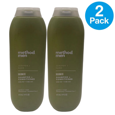 Method Men 2-in-1 Shampoo Conditioner 14 fl oz 2 Pack New